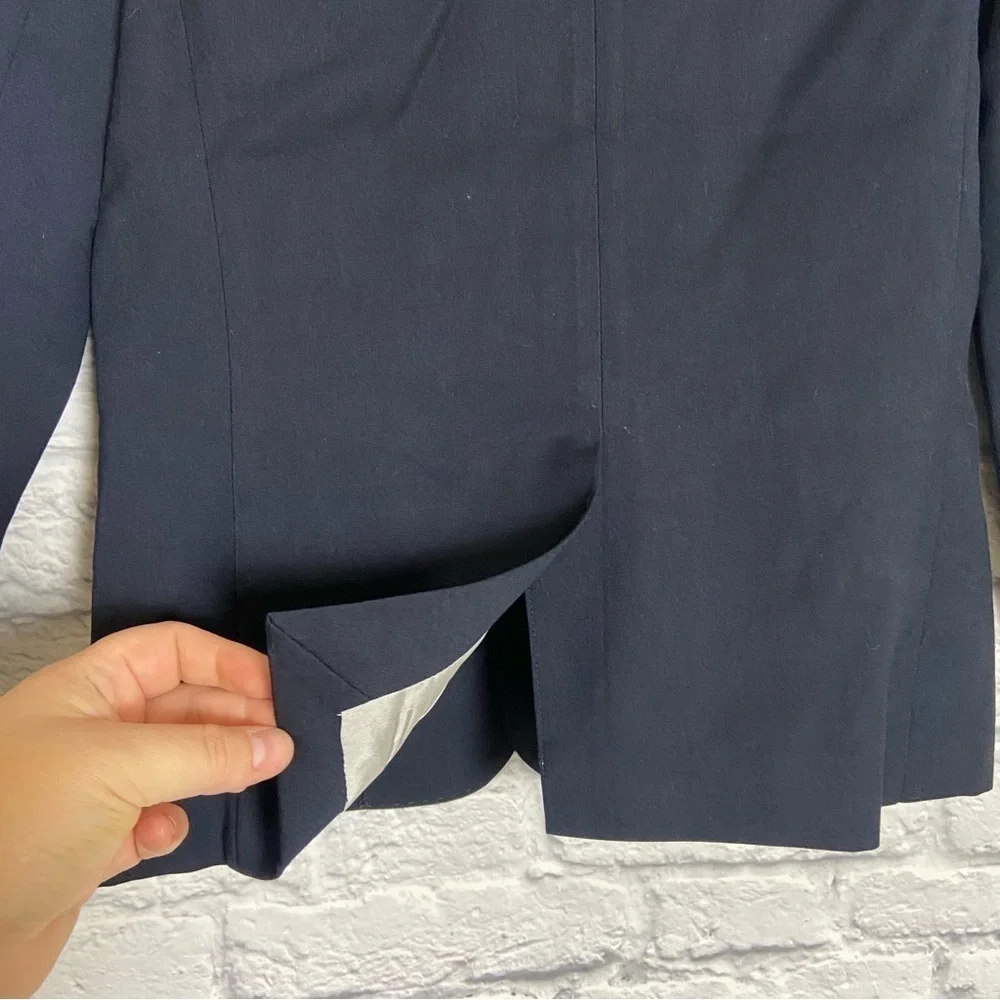 Trussardi Boy's 10 Navy Blue Wool Blend 2 Button Blazer